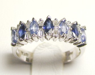 
Ceylon/Blue Sapphire & Baguette Diamond Ring
