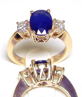 
Bold Saphire & Diamond Engagement Ring

