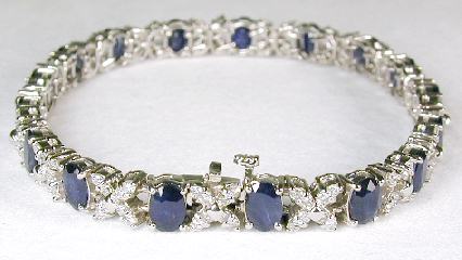 
Stunning Oval Sapphire & Diamond X Bracelet
