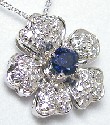 
Sapphire & Diamond Flower Pendant
