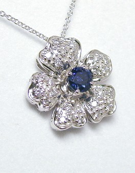 
Sapphire and Diamond Flower Pendant
