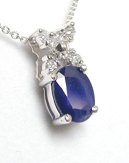
Oval Sapphire & Diamond X Pendant
