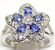 
Sapphire & Diamond Flower Ring
