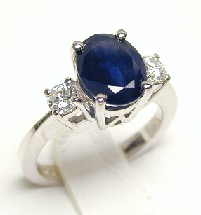 
Bold Sapphire & Diamond Engagement Ring
