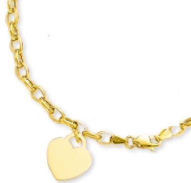 
 Petite Rolo Necklace with Heart Charm 
