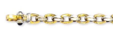 
Two-tone Oval LInk Bracelet (onyx endcap)
