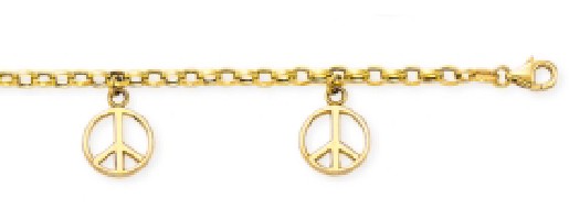 
Peace Sign Dangle Charm Bracelet
