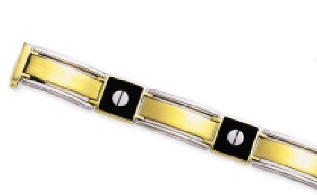 
Men's Inlaid Onys Nailhead Bracelet
