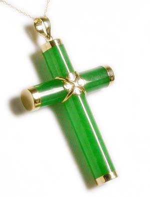 
Dyed Jade Cross Pendant
