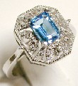 
Blue Topaz & Diamond Antique Ring
