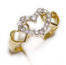 
Diamond Triple Heart Ring
