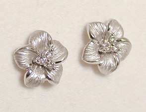 
Diamond Plumeria Flower Earrings
