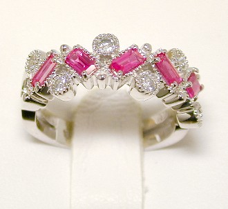 
Baguette Ruby & Diamond Band Ring
