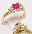 
Heart-shape Ruby & Diamond Ring 
