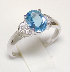 
Blue Topaz & Diamond Cocktail Ring
