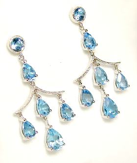 
Elegant Blue Topaz Chandelier Earrings
