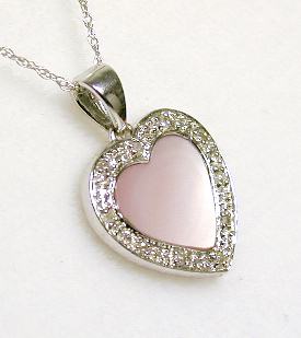 
Elegant Pink Simulated Mother of Pearl and Diamond
