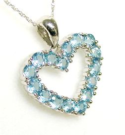 
Elegant Blue Topaz Heart Pendant
