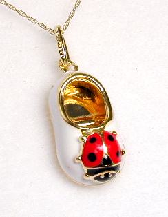 
Adorable Ladybug Enamel Baby Shoe Charm
