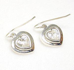 
Heart Cubic Zirconia Frenchwire Earrings
