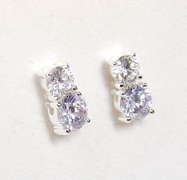 
Lavender/White Cubic Zirconia Earrings
