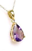 
Pear Amethyst Solitaire Pendant
