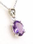 
Oval Amethyst Solitaire Pendant 
