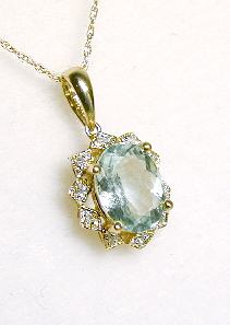 
Antique Aquamarine & Diamond Pendant
