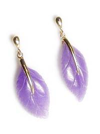 
Lavender Jade Leaf Earrings
