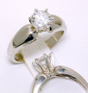 
Cubic Zirconia Solitaire on domed band
