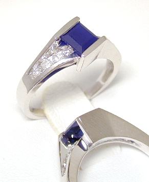 
Emerald-cut Sapphire & Diamond Ring
