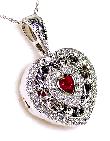 
Heart Ruby & Diamond Antique Locket 
