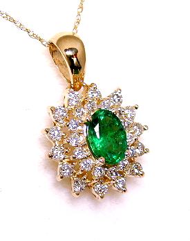 
Bold Emerald and Diamond Cocktail Pendant

