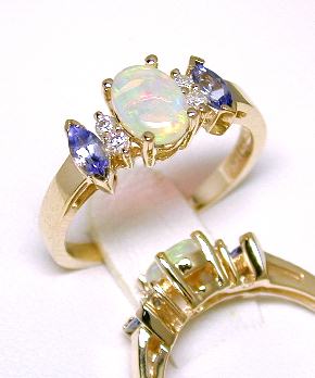 
Opal/Tanzanite & Diamond Ring
