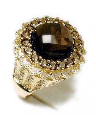 
Smokey Quartz & Diamond Antique Ring

