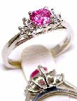 
Heart Pink Sapphire & Diamond Ring

