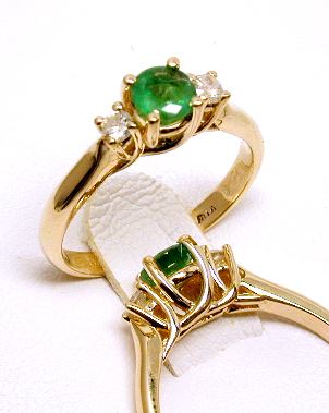 
Round Emerald & Diamond Ring
