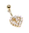 
Bold Cubic Zirconia CZ Heart Belly Ring
