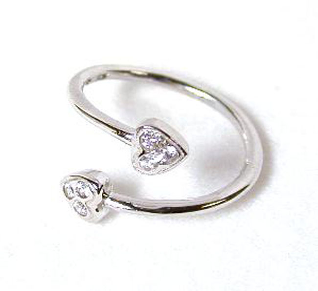 
Heart Cubic Zirconia Bypass Adjustable Toe Ring
