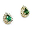 
Elegant Pear Genuine Emerald & Diamond Ea
