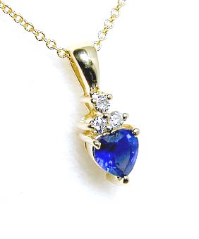 
Heart-shape Sapphire and Diamond Pendant

