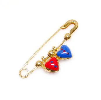 
Blue and Red Heart Enamel Baby Pin
