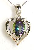 
Mystic Topaz & Diamond Heart Pendant
