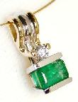 
Two-tone Emerald & Diamond Pendant
