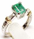 
Two-tone Baguette Diamond & Emerald Antiq

