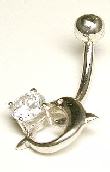 
Dolphin Cubic Zirconia CZ Belly Ring
