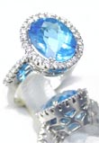 
Bold Elegant Blue Topaz & Diamond Ring

