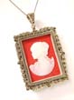 
Marcasite Big Rectangle Red Agate Pendant

