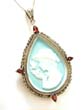 
Marcasite Big Pear Shape Blue Agate And G
