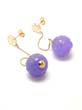 
Lavender Jade Carved Ball Drop Earrings
